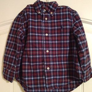 Polo by Ralph Lauren Kids Red and Blue Plaid Button Down Shirt